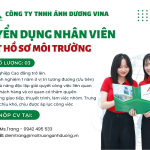 TUYỂN NHÂN VIÊN TƯ VẤN MÔI TRƯỜNG (VIẾT HỒ SƠ MÔI TRƯỜNG)