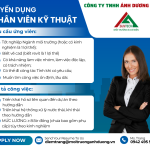 TUYỂN NHÂN VIÊN KỸ THUẬT MÔI TRƯỜNG (KHÔNG YÊU CẦU KINH NGHIỆM)