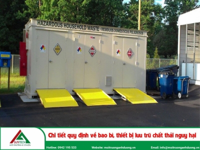 Chi tiết quy định về bao bì, thiết bị lưu trữ chất thải nguy hại