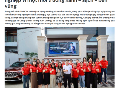 Ánh Dương vinh dự được đưa tin trên Báo điện tử ESG: Đồng hành vì một môi trường xanh – sạch – bền vững