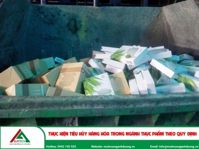 Thực hiện tiêu hủy hàng hóa trong ngành thực phẩm theo quy định