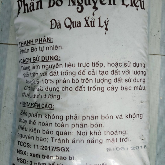 Phân bò đã qua xử lý TRIBAT - bao 50dm3